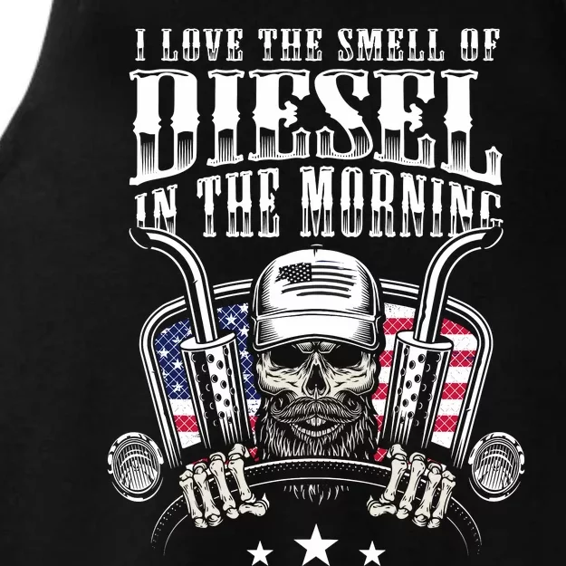 Funny Truck Driver Gift For I Love The Smell Of Diesel Ladies Tri-Blend Wicking Tank