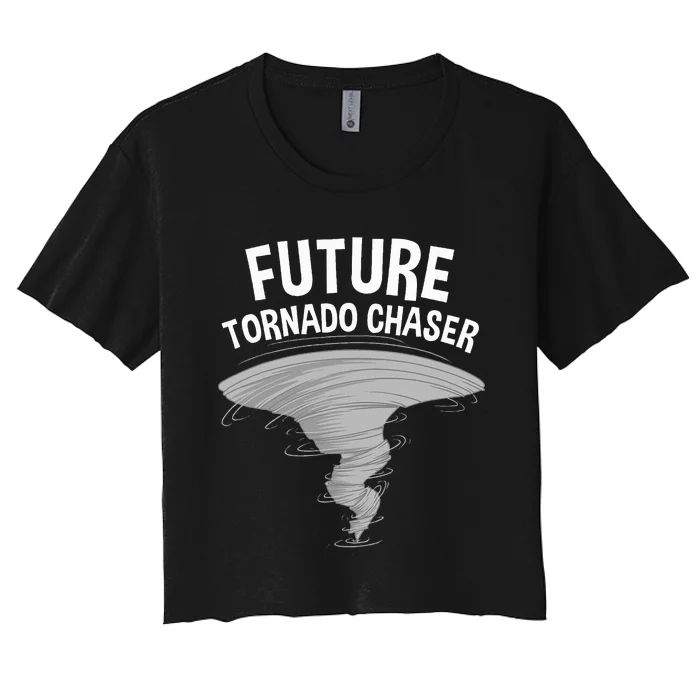 Funny Tornado Designs Storm Meteorologists Women's Crop Top Tee