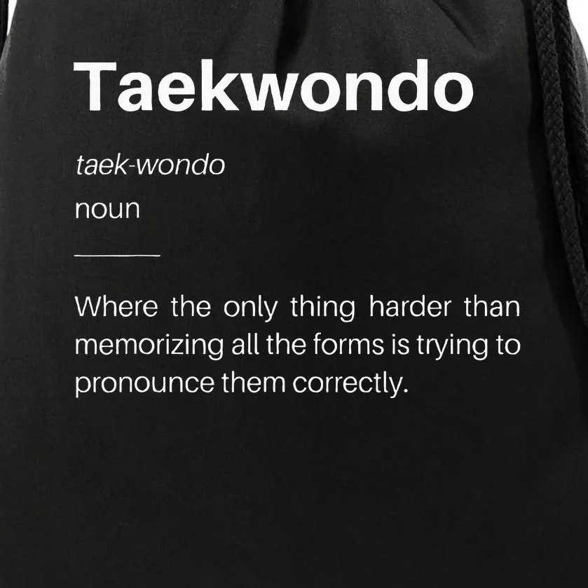 Funny Taekwondo Definition Students Instructors Martial Art Drawstring Bag