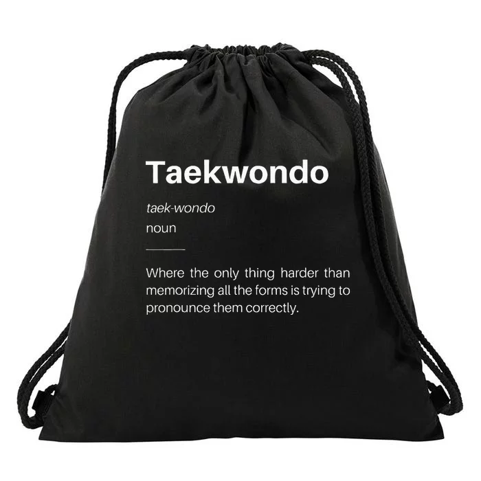 Funny Taekwondo Definition Students Instructors Martial Art Drawstring Bag