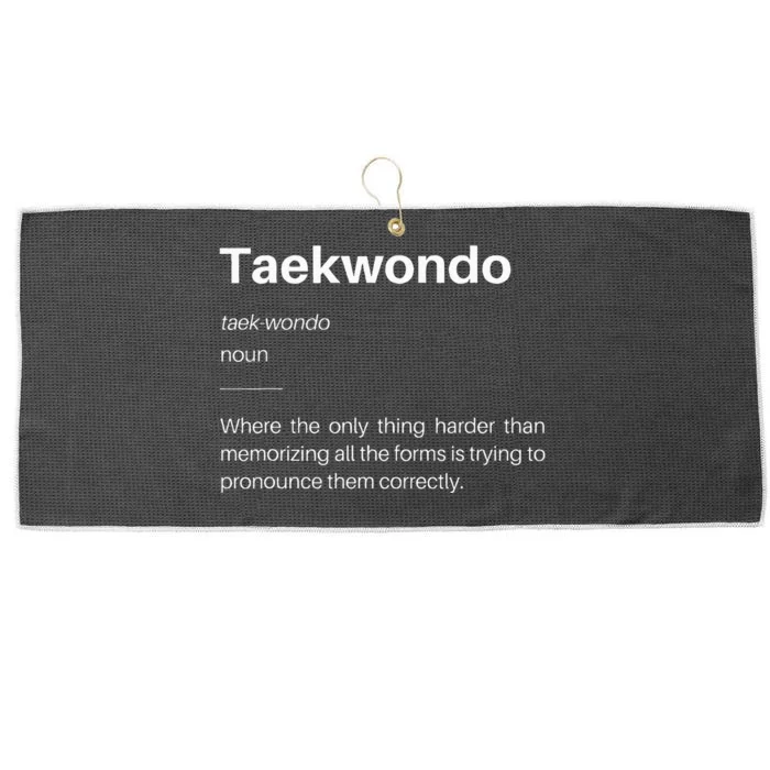 Funny Taekwondo Definition Students Instructors Martial Art Large Microfiber Waffle Golf Towel