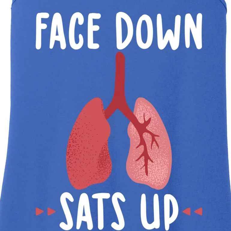 Faces To Down Sats Up Nurse Nursing Respiratory Therapist Gift Ladies Essential Tank