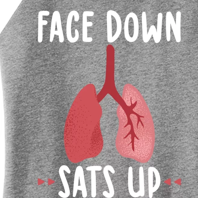 Faces To Down Sats Up Nurse Nursing Respiratory Therapist Gift Women’s Perfect Tri Rocker Tank