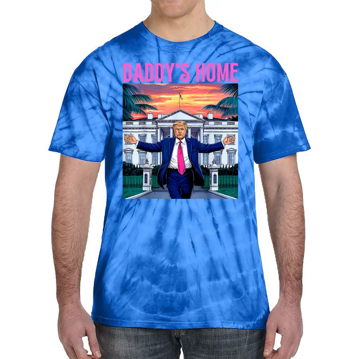 Funny Trump DaddyS Home Trump Pink 2024 Tie-Dye T-Shirt