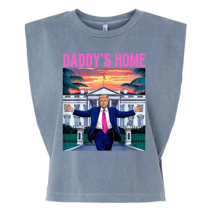 Funny Trump DaddyS Home Trump Pink 2024 Garment-Dyed Women's Muscle Tee