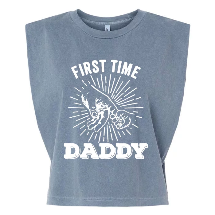 First Time Daddy Dad To Be FatherS Day Garment-Dyed Women's Muscle Tee