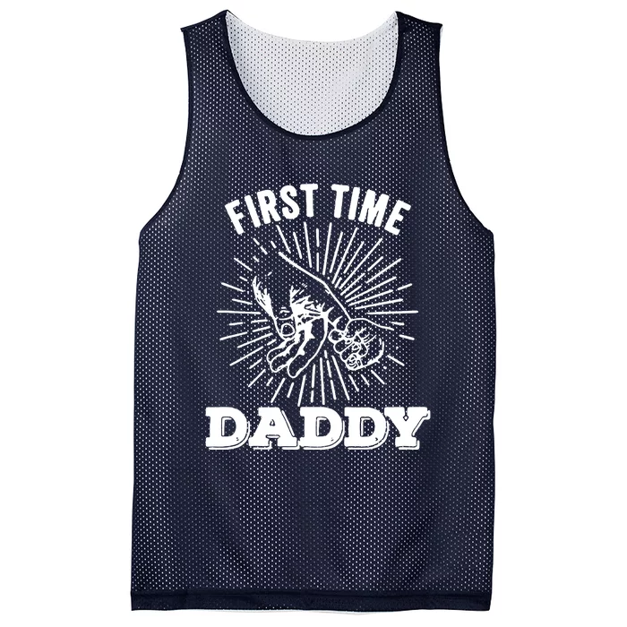 First Time Daddy Dad To Be FatherS Day Mesh Reversible Basketball Jersey Tank