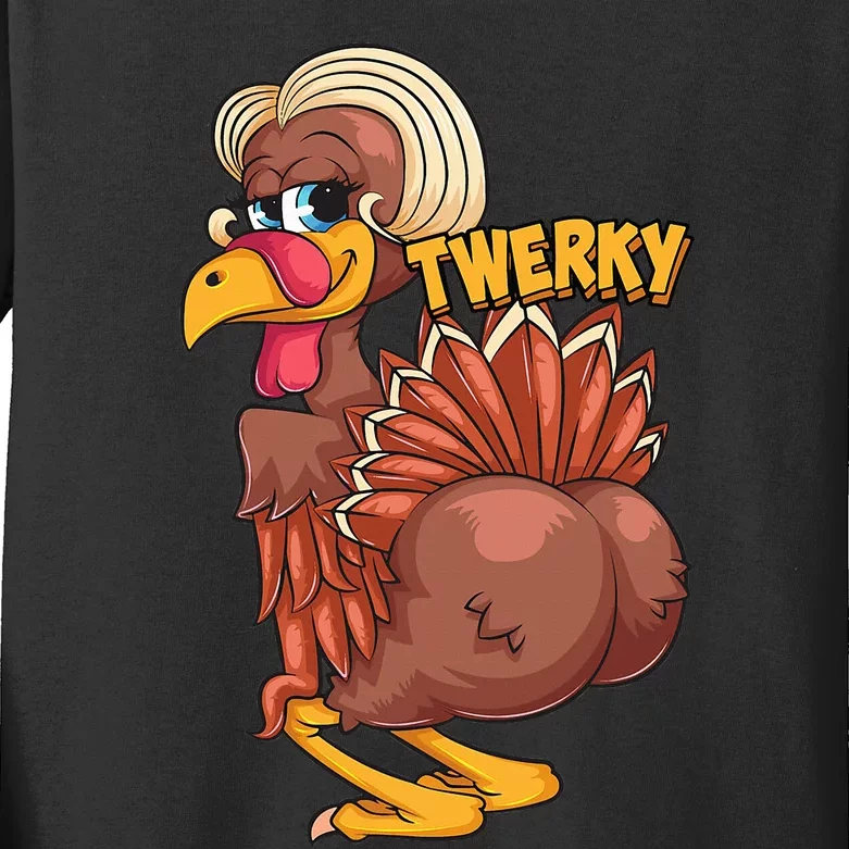 Funny Twerky Dance Cute Love Twerk Dancing Thanksgiving Gift Kids Long Sleeve Shirt