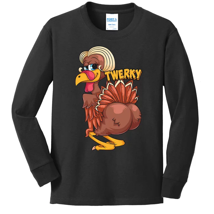 Funny Twerky Dance Cute Love Twerk Dancing Thanksgiving Gift Kids Long Sleeve Shirt