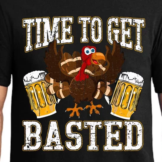 Funny Thanksgiving Drinking Time To Get Basted Turkey Pajama Set