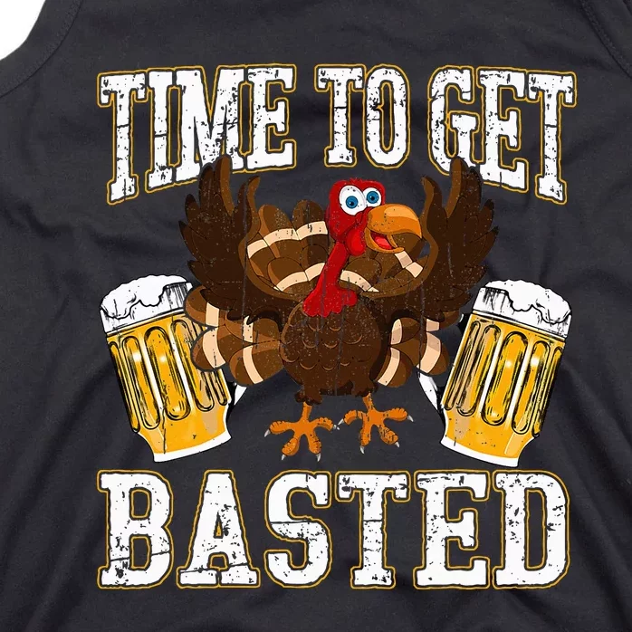 Funny Thanksgiving Drinking Time To Get Basted Turkey Tank Top