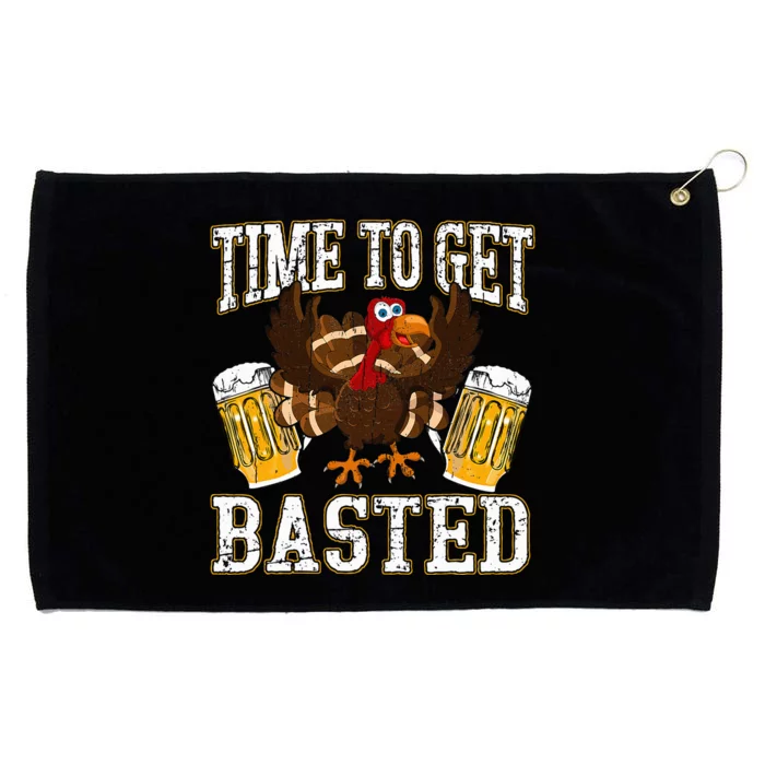 Funny Thanksgiving Drinking Time To Get Basted Turkey Grommeted Golf Towel