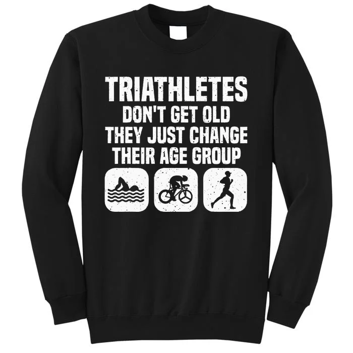 Funny Triathlon Design  Triathletes Swim Bike Run Tall Sweatshirt