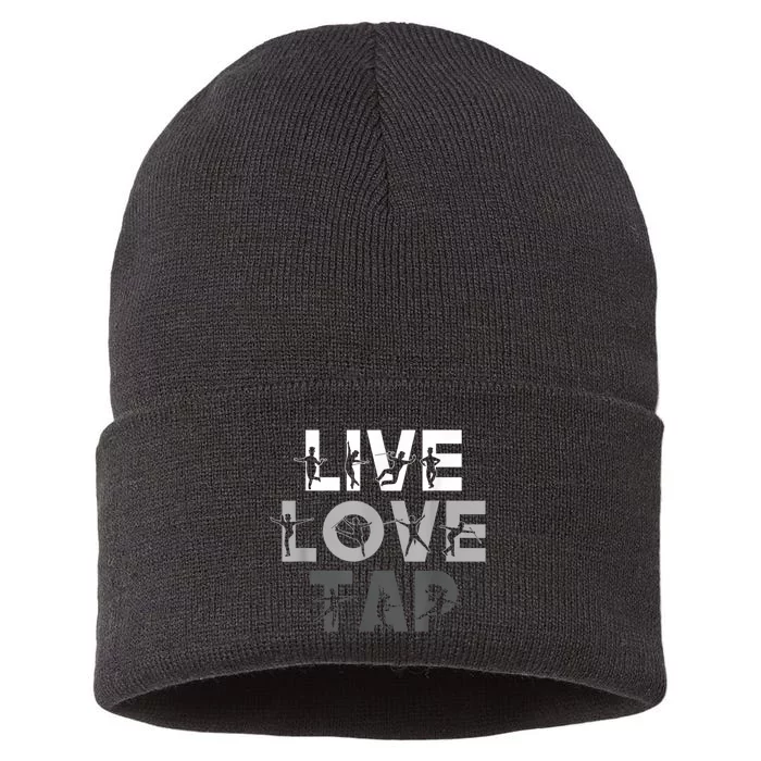 Funny Tap Dancing Design Live Love Tap Dance Sustainable Knit Beanie