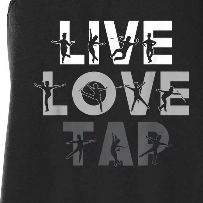 Funny Tap Dancing Design Live Love Tap Dance Women's Racerback Tank