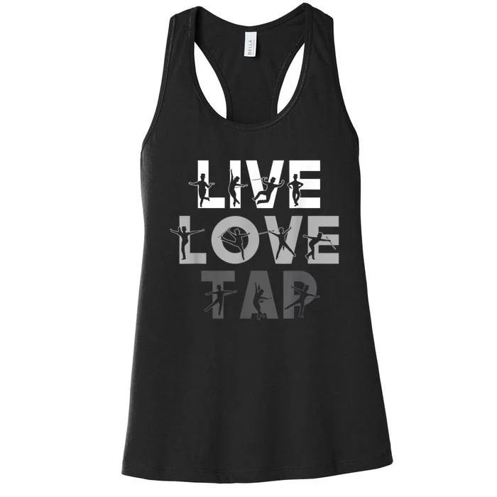 Funny Tap Dancing Design Live Love Tap Dance Women's Racerback Tank