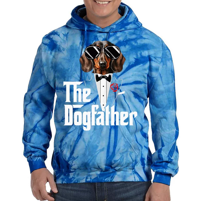 Funny The Dachshund Dog Father Dad Weiner Dog Christmas Tie Dye Hoodie