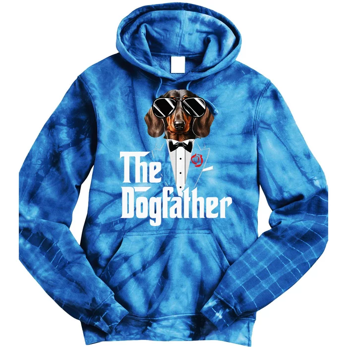 Funny The Dachshund Dog Father Dad Weiner Dog Christmas Tie Dye Hoodie