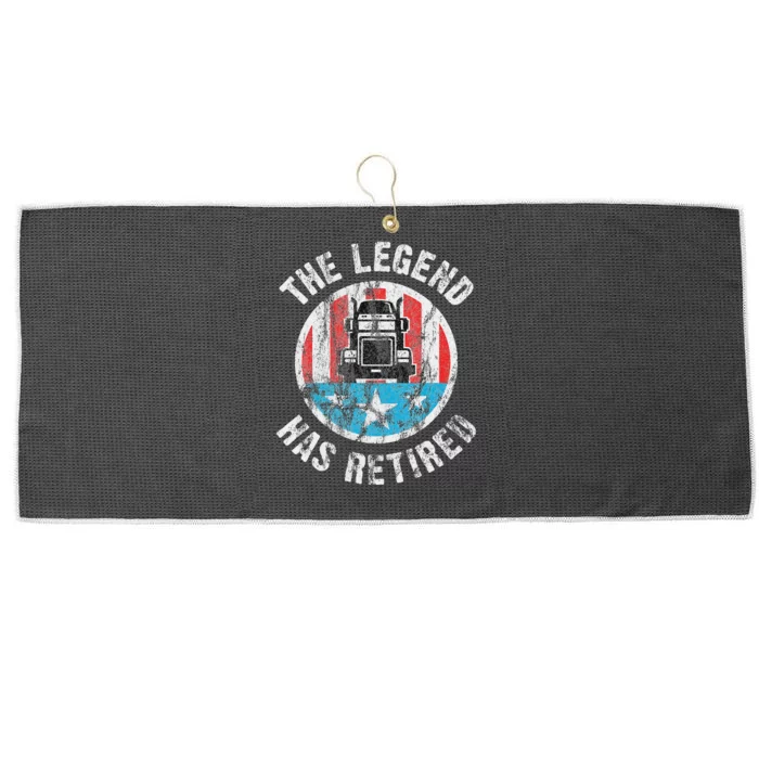 Funny Truck Driver Retirement Large Microfiber Waffle Golf Towel