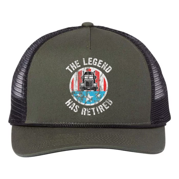 Funny Truck Driver Retirement Retro Rope Trucker Hat Cap