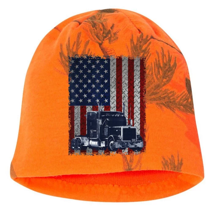 Funny Truck Driver American Flag Trucker Gift Kati - Camo Knit Beanie