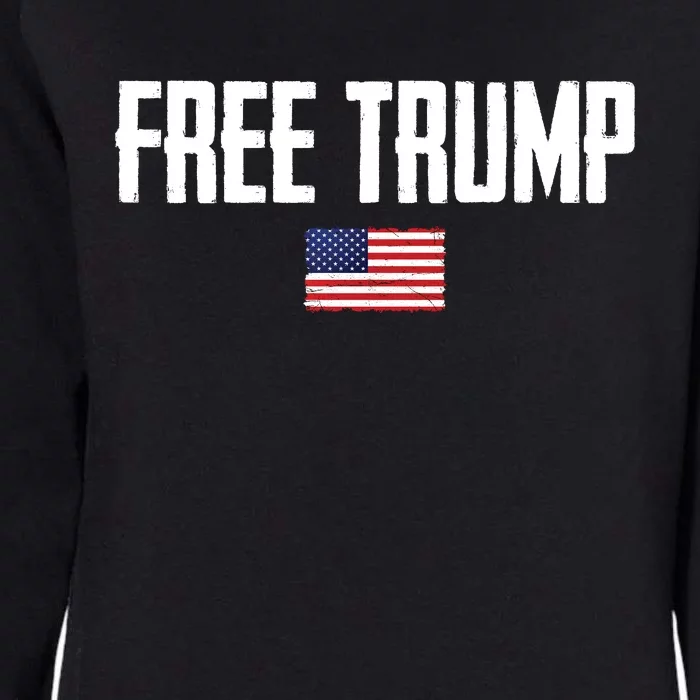 Free Trump Donald Trump Indictment American Flag Womens California Wash Sweatshirt