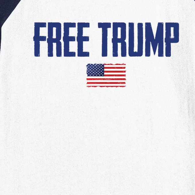 Free Trump Donald Trump Indictment American Flag Baseball Sleeve Shirt