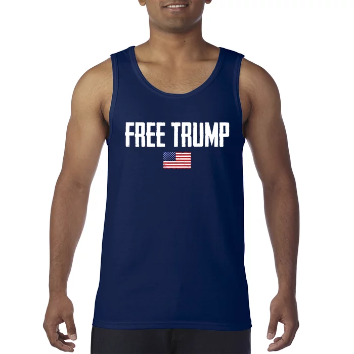 Free Trump Donald Trump Indictment American Flag Tank Top