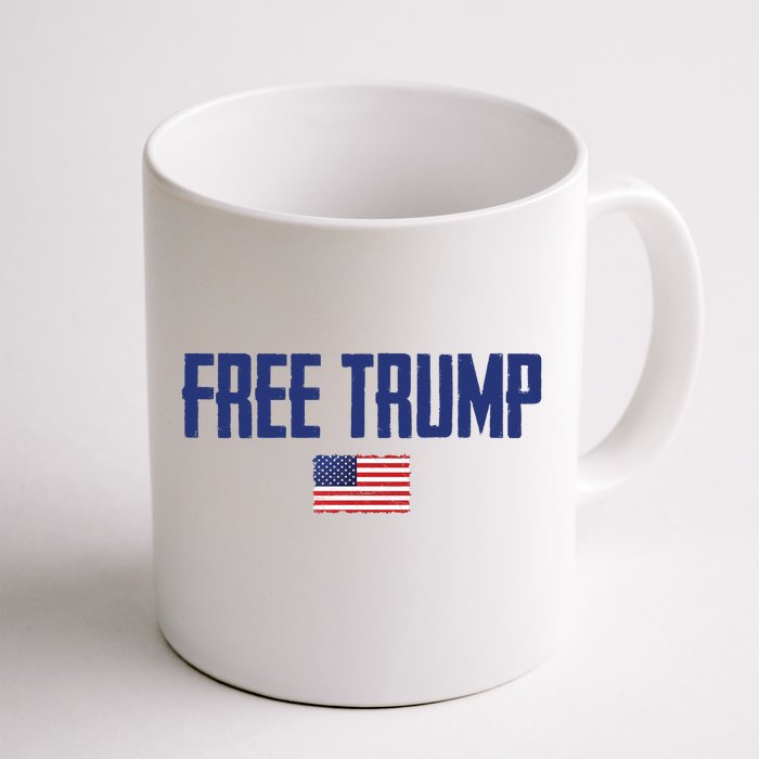 Free Trump Donald Trump Indictment American Flag Front & Back Coffee Mug