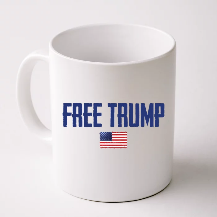 Free Trump Donald Trump Indictment American Flag Front & Back Coffee Mug