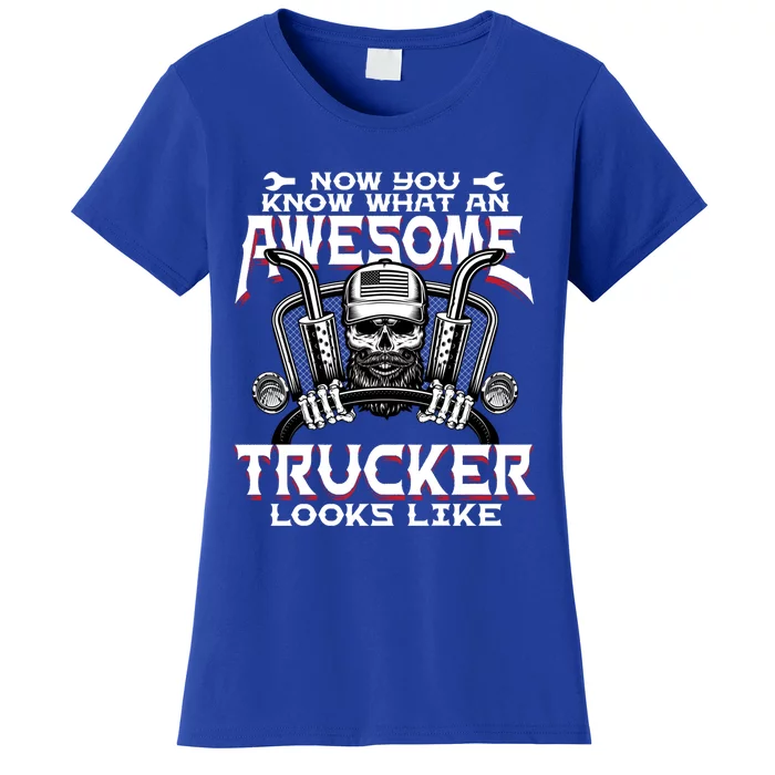 Funny Truck Drivers Awesome Trucker Diesel Semi Big Rig Gift Women's T-Shirt