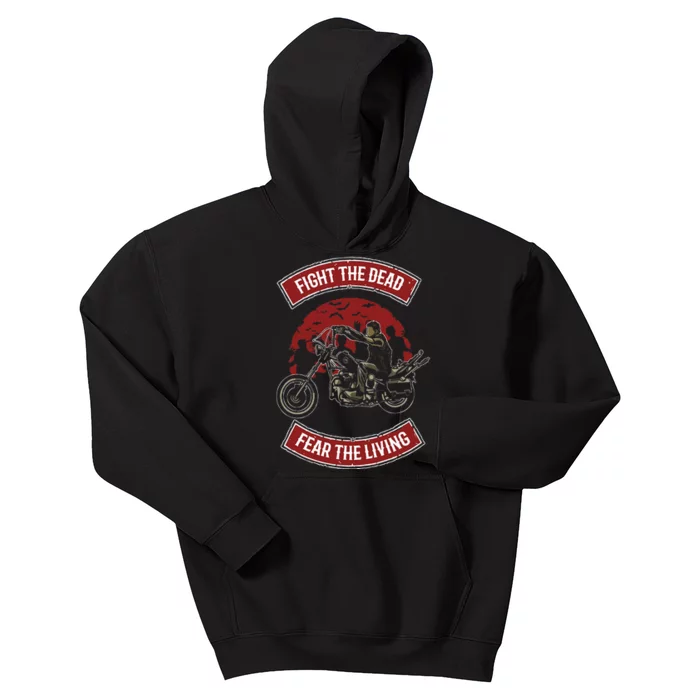 Fight The Dead Fear The Living Scary Zombies Zombie Scary Kids Hoodie