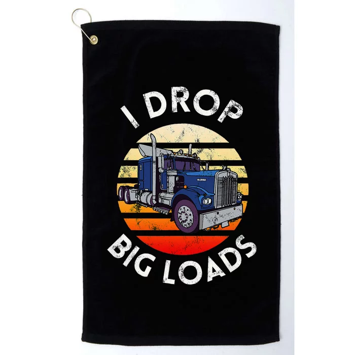 Funny Trucker Design For Semi Truck Driver Lover Platinum Collection Golf Towel