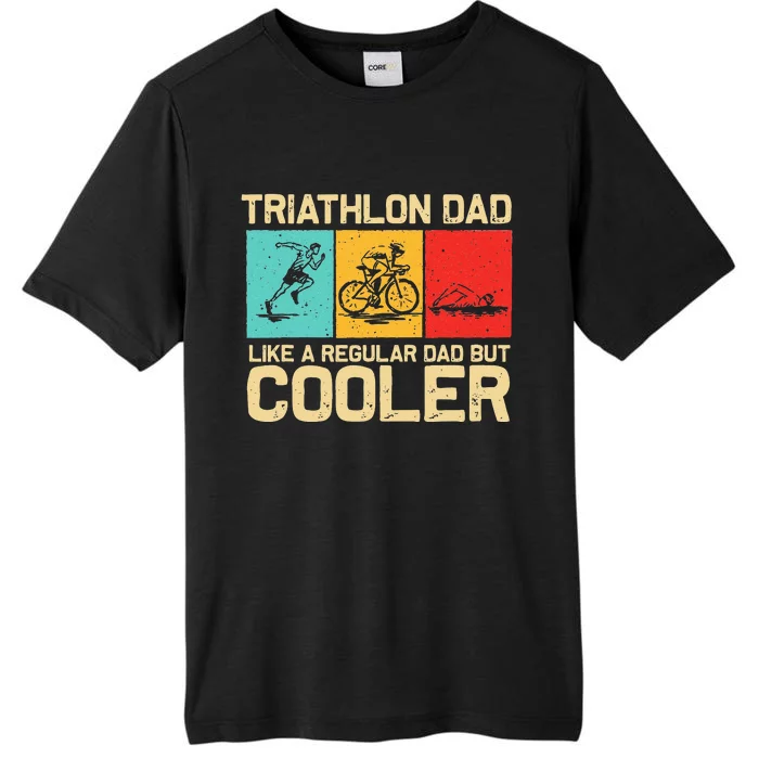 Funny Triathlon Design For Men Dad Swim Bike Run Triathletes ChromaSoft Performance T-Shirt