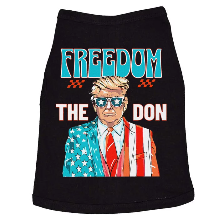 Freedom The Don Patriotic July 4th Trump Design Doggie Tank