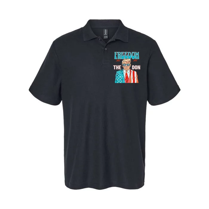 Freedom The Don Patriotic July 4th Trump Design Softstyle Adult Sport Polo