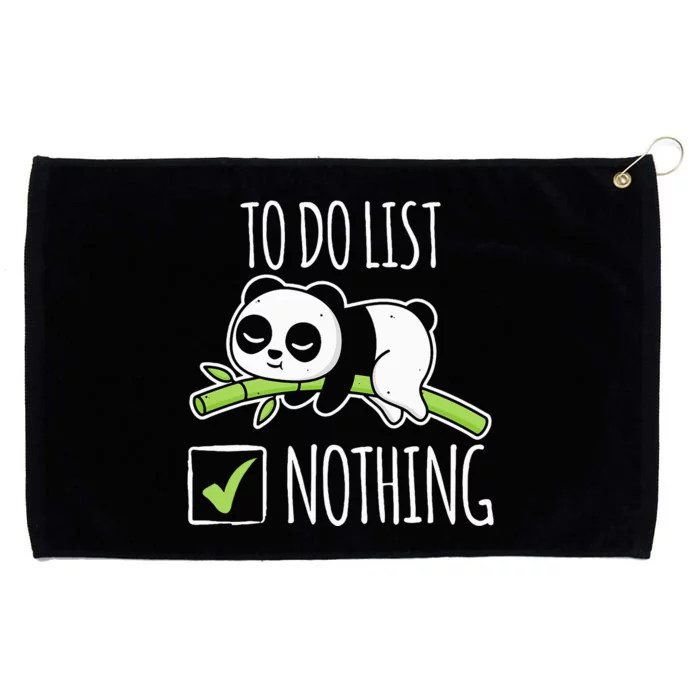 funny To do List Nothing Lazy Panda Tired Panda Grommeted Golf Towel