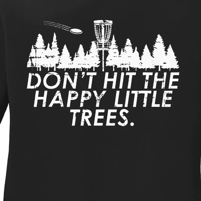 Funny Trees Disc Golf Perfect Gift For Frisbee Players Ladies Long Sleeve Shirt