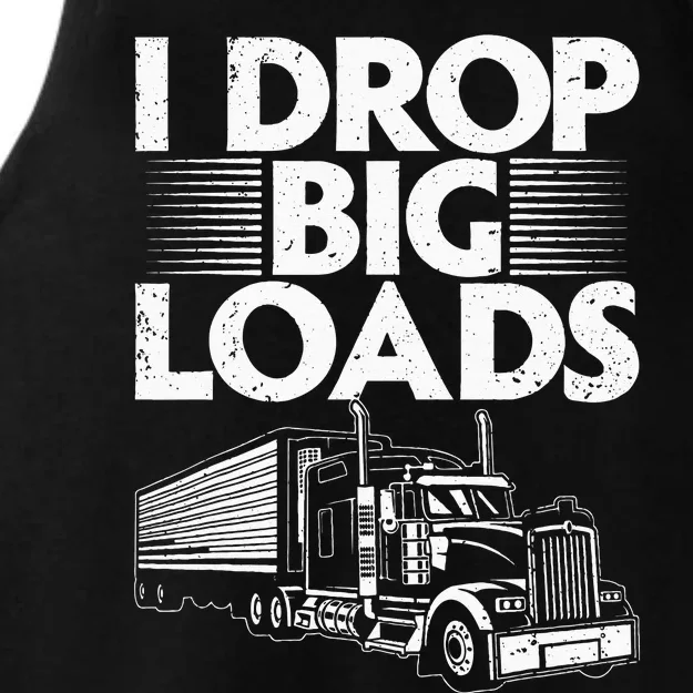 Funny Trucker Design For Wo Semi Truck Driver Lover Ladies Tri-Blend Wicking Tank