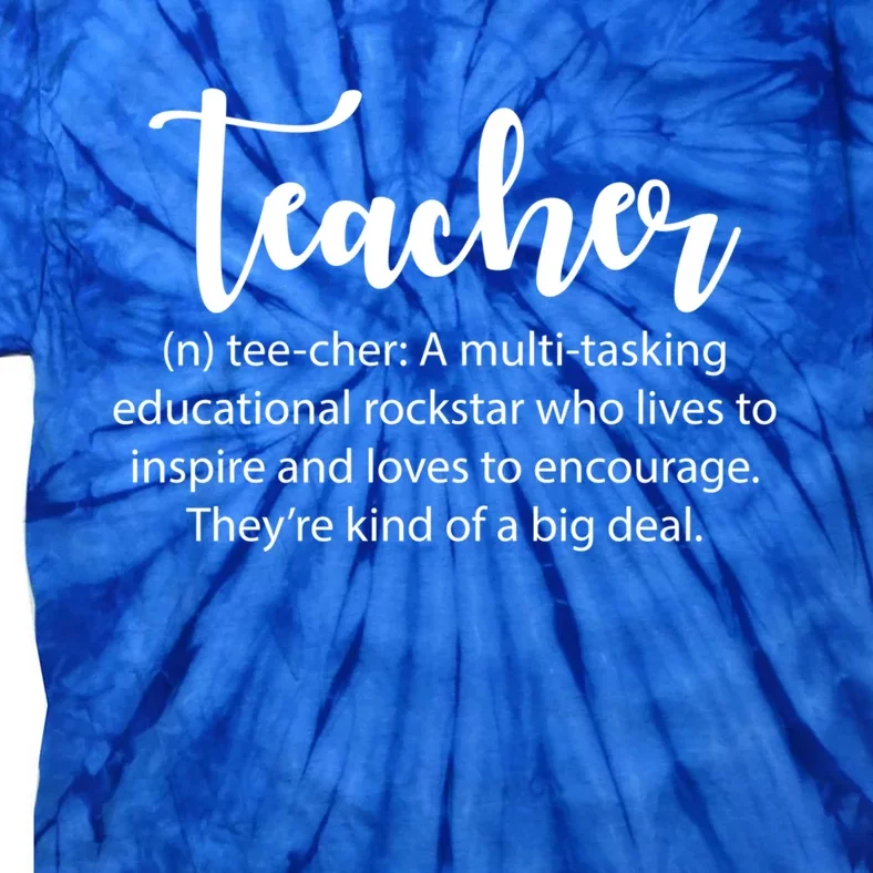 Funny Teacher Definition Educational Rockstar Gift Tie-Dye T-Shirt