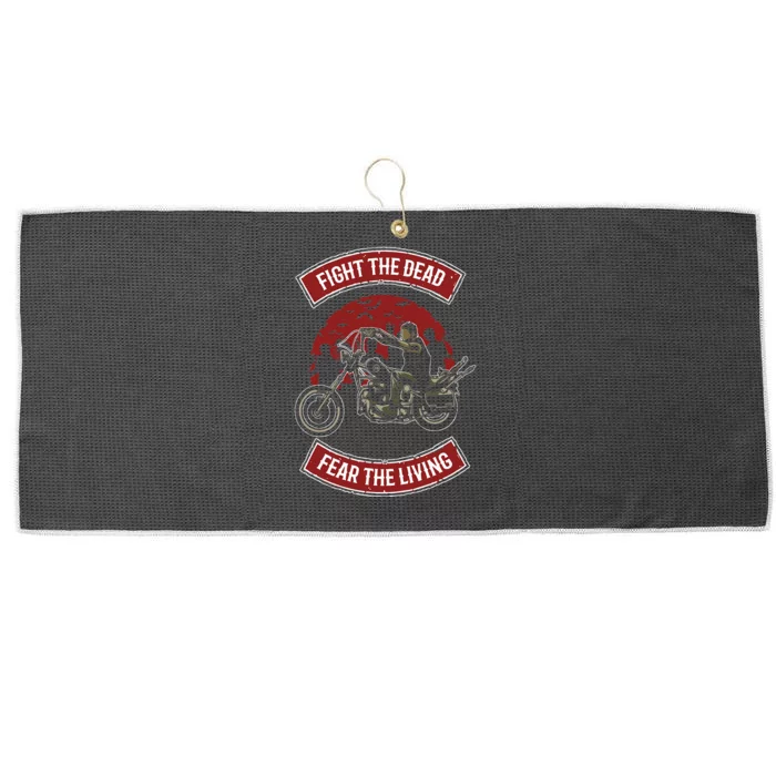 Fight The Dead Fear The Living Scary Zombies Zombie Scary Large Microfiber Waffle Golf Towel