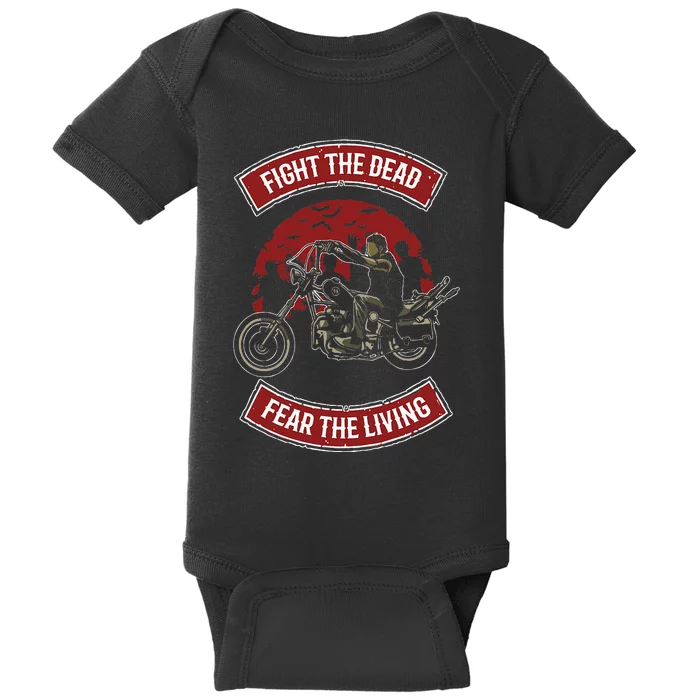 Fight The Dead Fear The Living Scary Zombies Zombie Scary Baby Bodysuit