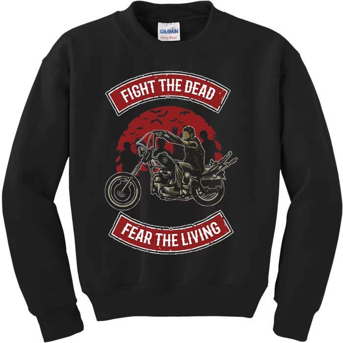 Fight The Dead Fear The Living Scary Zombies Zombie Scary Kids Sweatshirt