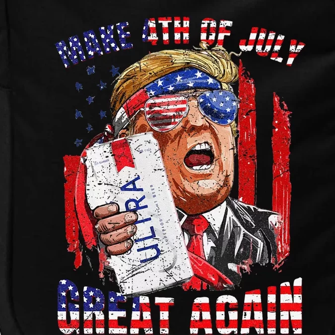 Funny Trump Drinking Make 4th Of July Great Again Us Flag Impact Tech Backpack