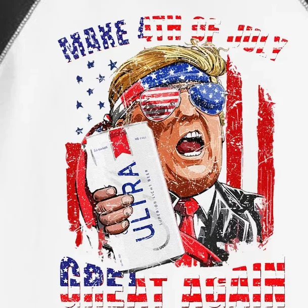 Funny Trump Drinking Make 4th Of July Great Again Us Flag Toddler Fine Jersey T-Shirt