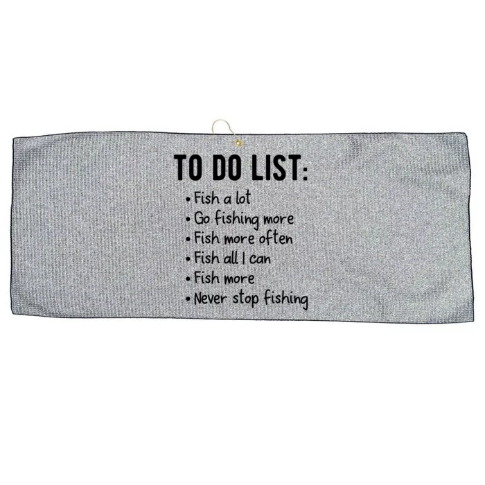 Fishing To Do List Or Gift For Fishing Family Gift Large Microfiber Waffle Golf Towel