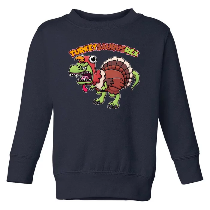 Funny Turkeysaurusrex Dinosaur In Turkey Costume Toddler Sweatshirt