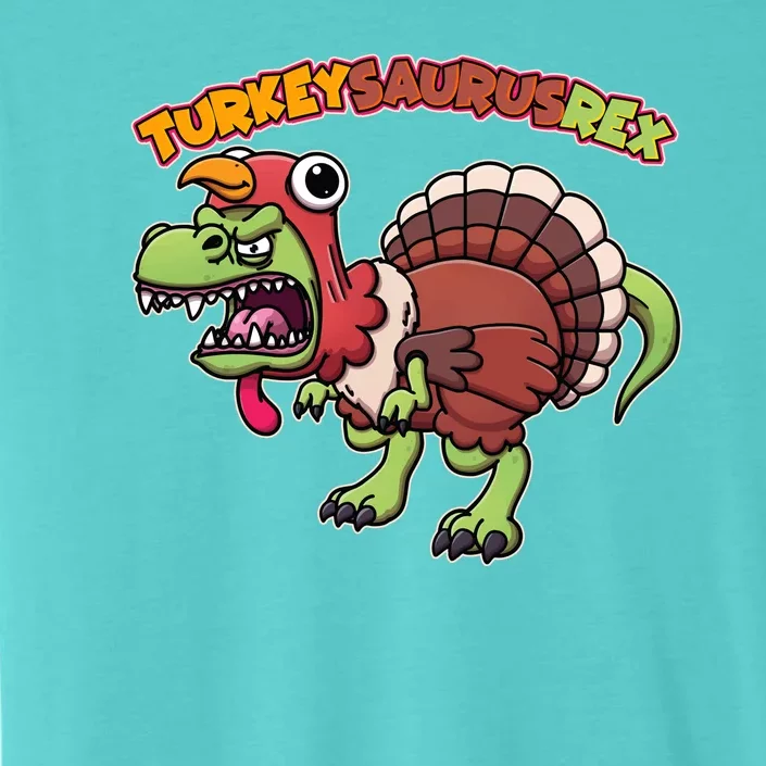 Funny Turkeysaurusrex Dinosaur In Turkey Costume ChromaSoft Performance T-Shirt