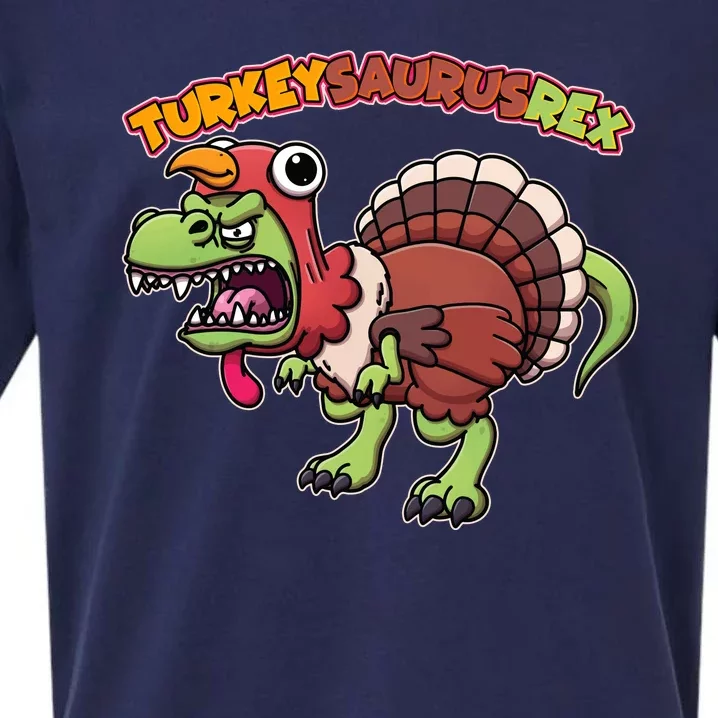 Funny Turkeysaurusrex Dinosaur In Turkey Costume Sueded Cloud Jersey T-Shirt