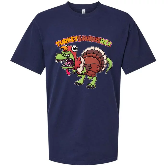 Funny Turkeysaurusrex Dinosaur In Turkey Costume Sueded Cloud Jersey T-Shirt